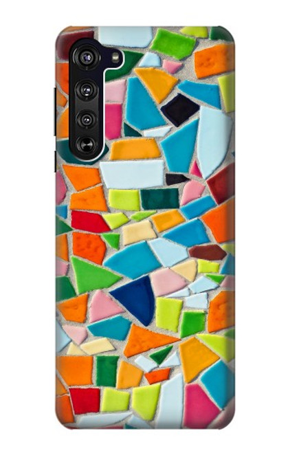 W3391 Art abstrait carreaux de mosaïque graphique Etui Coque Housse et Flip Housse Cuir pour Motorola Edge