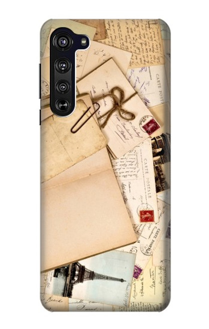 W3397 cartes postales souvenirs Etui Coque Housse et Flip Housse Cuir pour Motorola Edge