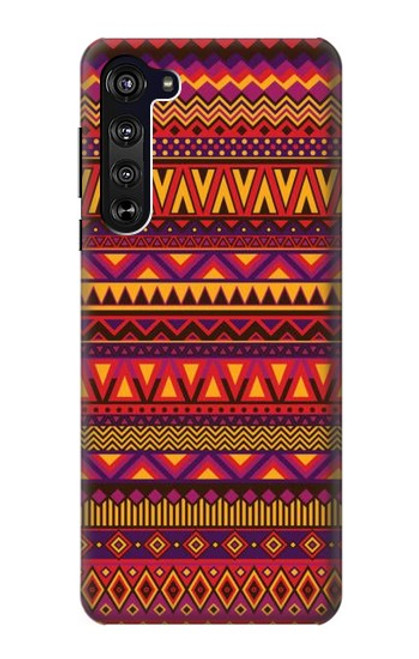 W3404 Aztèques Motif Etui Coque Housse et Flip Housse Cuir pour Motorola Edge