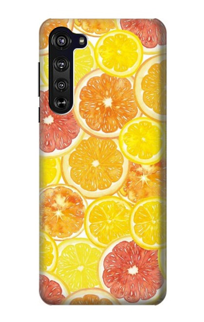 W3408 citron Etui Coque Housse et Flip Housse Cuir pour Motorola Edge