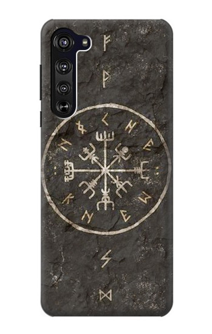 W3413 Ancient Norse Viking Symbole Etui Coque Housse et Flip Housse Cuir pour Motorola Edge