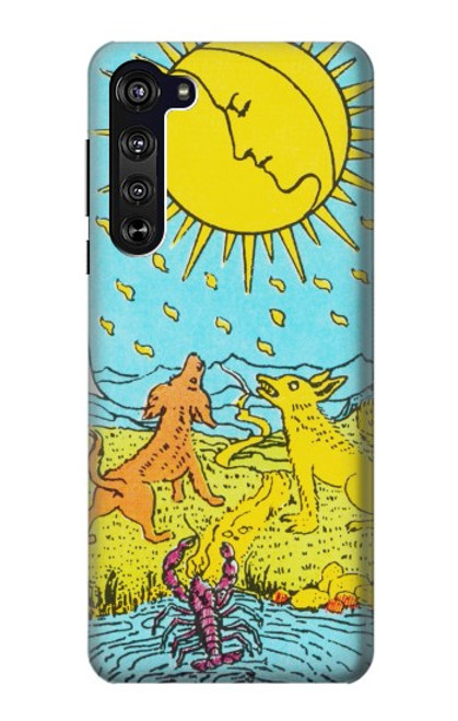 W3435 Carte de tarot Lune Etui Coque Housse et Flip Housse Cuir pour Motorola Edge