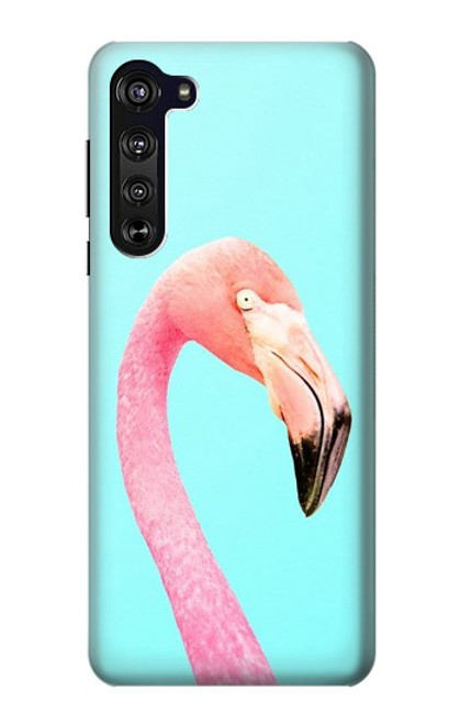 W3708 Flamant rose Etui Coque Housse et Flip Housse Cuir pour Motorola Edge