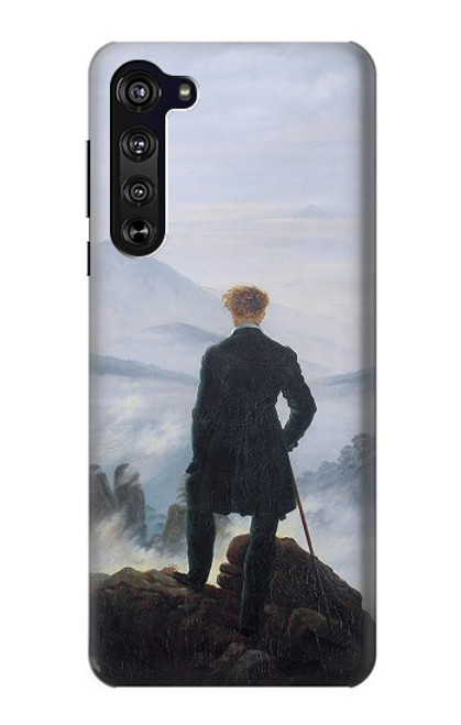 W3789 Wanderer above the Sea of Fog Etui Coque Housse et Flip Housse Cuir pour Motorola Edge