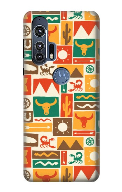 W1873 Motif de l'Ouest Etui Coque Housse et Flip Housse Cuir pour Motorola Edge+