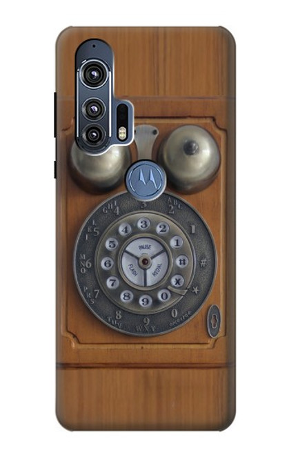 W3146 Mur Antique Retro Ligne téléphonique Etui Coque Housse et Flip Housse Cuir pour Motorola Edge+