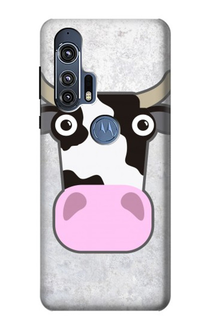 W3257 Vache Dessin animé Etui Coque Housse et Flip Housse Cuir pour Motorola Edge+