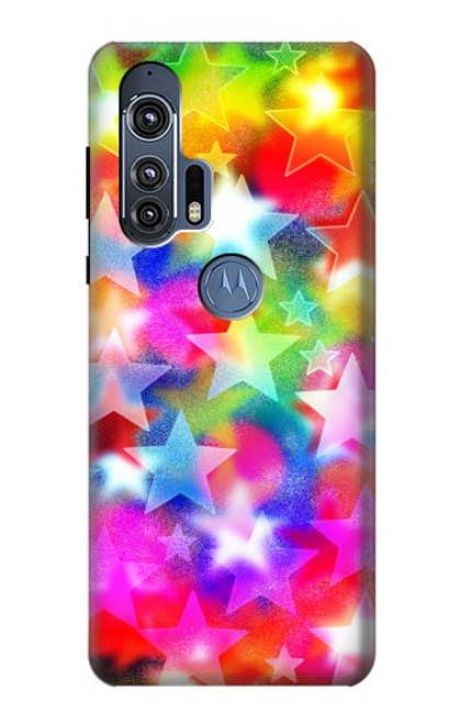 W3292 Coloré Disco étoile Etui Coque Housse et Flip Housse Cuir pour Motorola Edge+