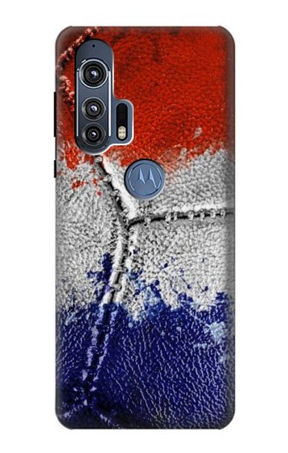 W3304 France Drapeau graphique Football Millésime Etui Coque Housse et Flip Housse Cuir pour Motorola Edge+