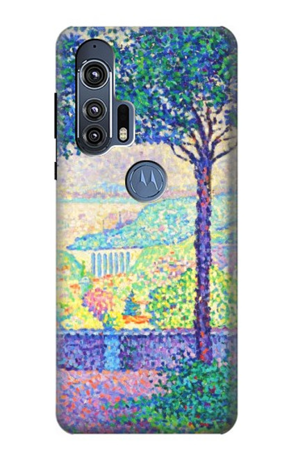 W3349 Paul Signac Terrasse de Meudon Etui Coque Housse et Flip Housse Cuir pour Motorola Edge+