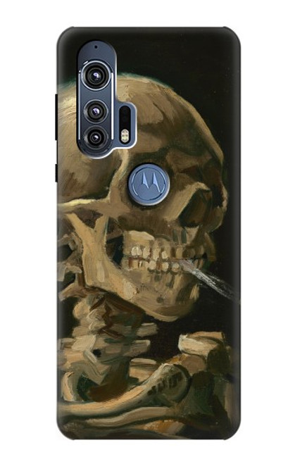 W3358 Vincent Van Gogh Skeleton cigarette Etui Coque Housse et Flip Housse Cuir pour Motorola Edge+