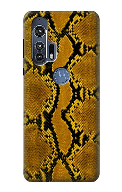 W3365 Python Imprimer Jaune graphique Peau Etui Coque Housse et Flip Housse Cuir pour Motorola Edge+