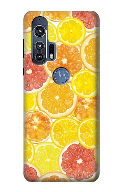 W3408 citron Etui Coque Housse et Flip Housse Cuir pour Motorola Edge+