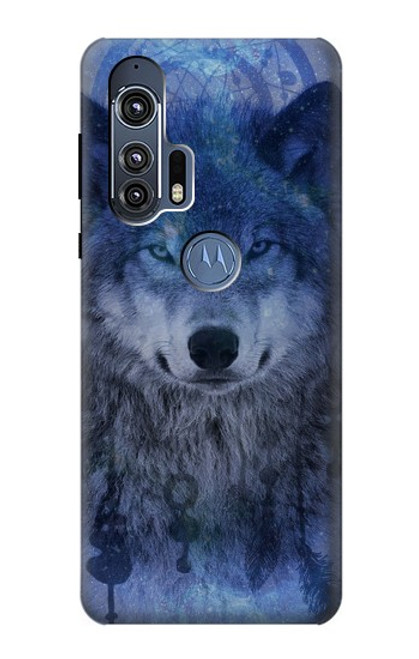 W3410 Loup Dream Catcher Etui Coque Housse et Flip Housse Cuir pour Motorola Edge+