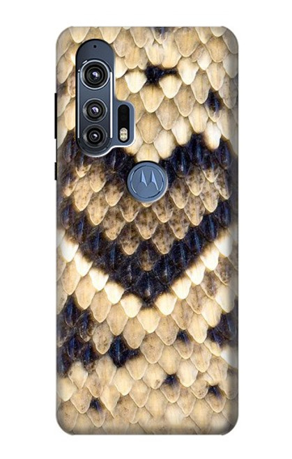 W3417 Diamant Rattle Serpent graphique Imprimer Etui Coque Housse et Flip Housse Cuir pour Motorola Edge+