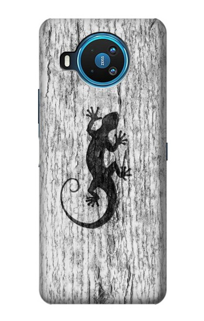 W2446 Gecko bois imprimé graphique Etui Coque Housse et Flip Housse Cuir pour Nokia 8.3 5G