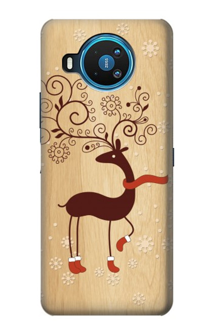 W3081 Bois Raindeer imprimé graphique Etui Coque Housse et Flip Housse Cuir pour Nokia 8.3 5G