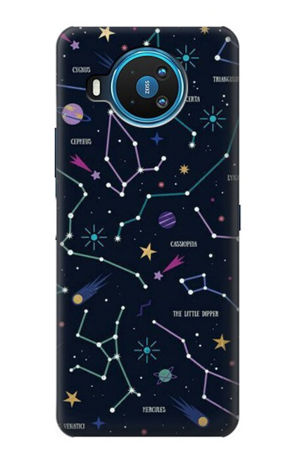 W3220 Carte Zodiaque étoiles Constellations Etui Coque Housse et Flip Housse Cuir pour Nokia 8.3 5G