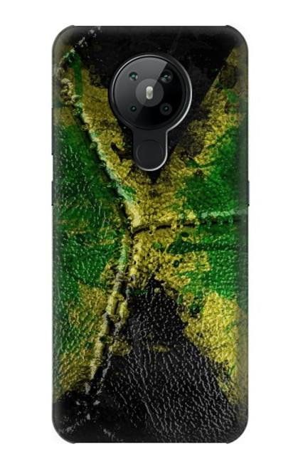 W3319 Jamaïque Drapeau graphique Football Millésime Etui Coque Housse et Flip Housse Cuir pour Nokia 5.3