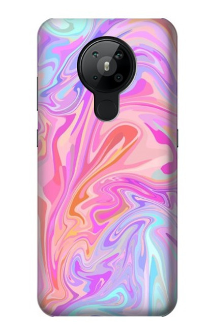 W3444 Art numérique liquide coloré Etui Coque Housse et Flip Housse Cuir pour Nokia 5.3