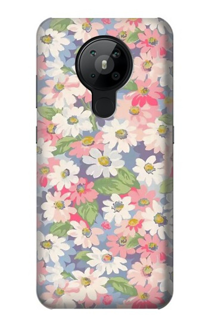 W3688 Motif d'art floral floral Etui Coque Housse et Flip Housse Cuir pour Nokia 5.3