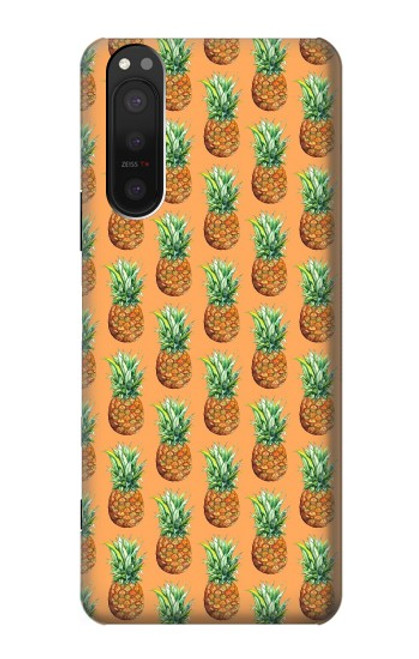 W3258 Motif ananas Etui Coque Housse et Flip Housse Cuir pour Sony Xperia 5 II