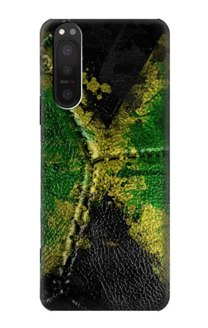 W3319 Jamaïque Drapeau graphique Football Millésime Etui Coque Housse et Flip Housse Cuir pour Sony Xperia 5 II