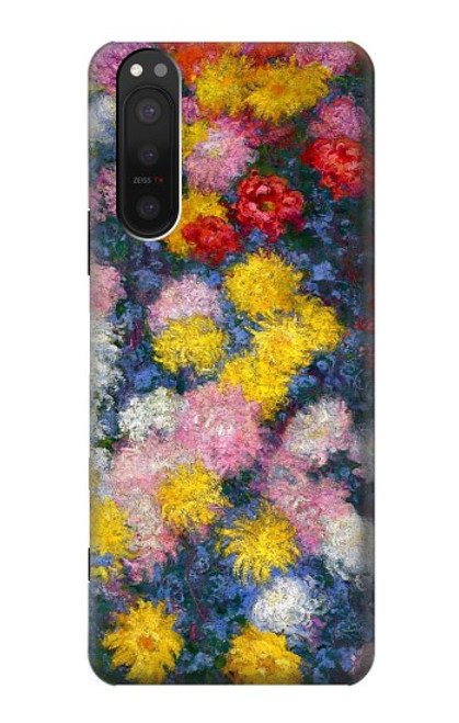 W3342 Claude Monet Chrysanthèmes Etui Coque Housse et Flip Housse Cuir pour Sony Xperia 5 II