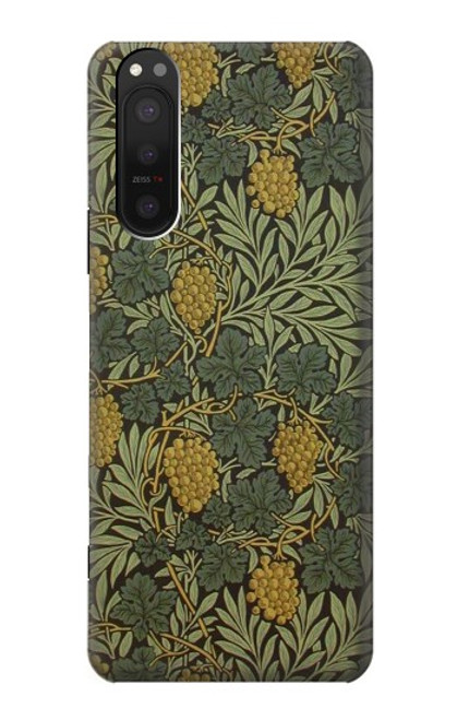 W3662 William Morris Vine Pattern Etui Coque Housse et Flip Housse Cuir pour Sony Xperia 5 II