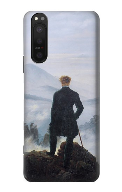 W3789 Wanderer above the Sea of Fog Etui Coque Housse et Flip Housse Cuir pour Sony Xperia 5 II