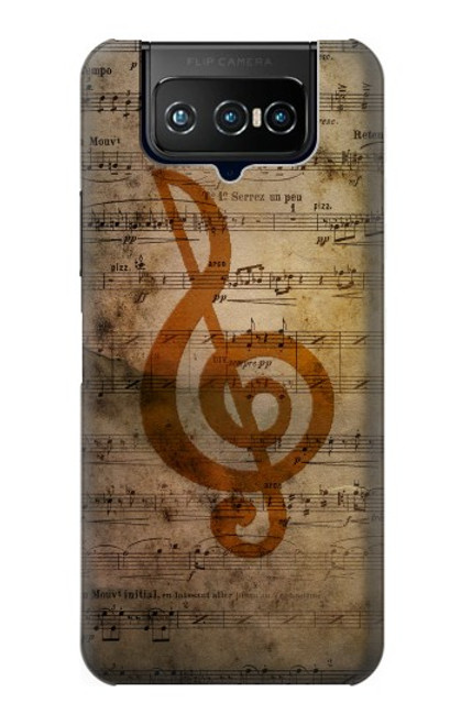 W2368 Note de musique Etui Coque Housse et Flip Housse Cuir pour ASUS ZenFone 7 Pro