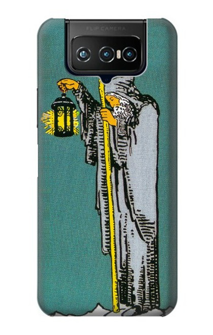 W3741 Carte de tarot l'ermite Etui Coque Housse et Flip Housse Cuir pour ASUS ZenFone 7 Pro