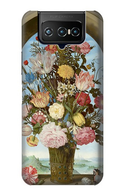 W3749 Vase de fleurs Etui Coque Housse et Flip Housse Cuir pour ASUS ZenFone 7 Pro