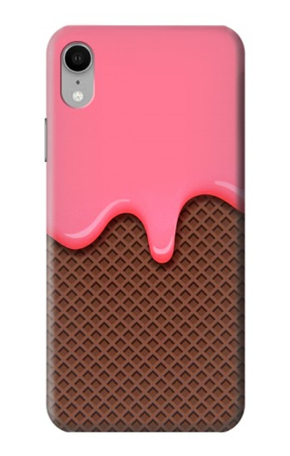 W3754 Cornet de crème glacée à la fraise Etui Coque Housse et Flip Housse Cuir pour iPhone XR