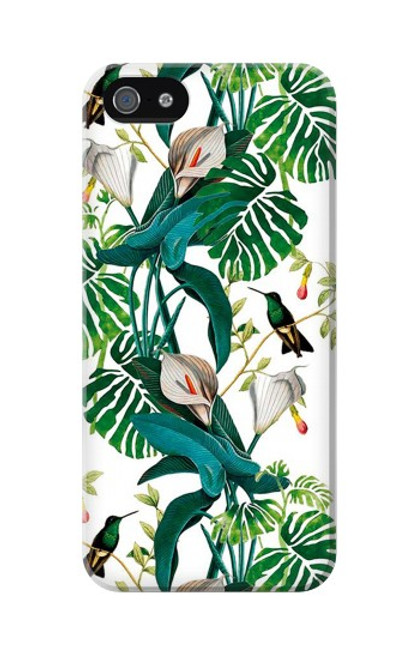 W3697 Oiseaux de la vie des feuilles Etui Coque Housse et Flip Housse Cuir pour iPhone 5C