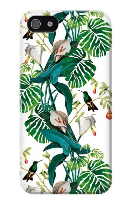 W3697 Oiseaux de la vie des feuilles Etui Coque Housse et Flip Housse Cuir pour iPhone 4 4S