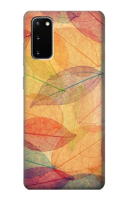 W3686 Automne Feuille Automne Etui Coque Housse et Flip Housse Cuir pour Samsung Galaxy S20