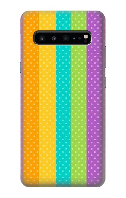 W3678 Vertical arc-en-ciel coloré Etui Coque Housse et Flip Housse Cuir pour Samsung Galaxy S10 5G