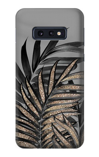 W3692 Feuilles de palmier gris noir Etui Coque Housse et Flip Housse Cuir pour Samsung Galaxy S10e