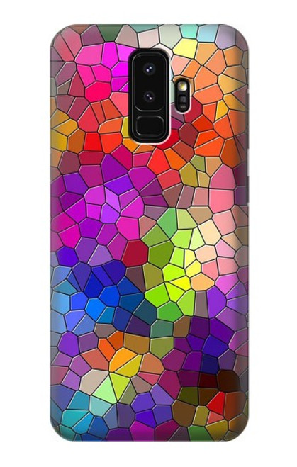 W3677 Mosaïques de briques colorées Etui Coque Housse et Flip Housse Cuir pour Samsung Galaxy S9 Plus