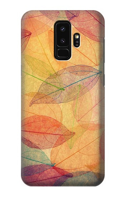 W3686 Automne Feuille Automne Etui Coque Housse et Flip Housse Cuir pour Samsung Galaxy S9 Plus