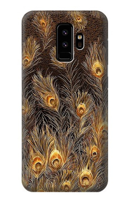 W3691 Plume de paon d'or Etui Coque Housse et Flip Housse Cuir pour Samsung Galaxy S9