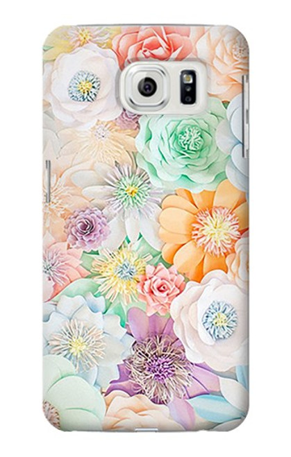 W3705 Fleur florale pastel Etui Coque Housse et Flip Housse Cuir pour Samsung Galaxy S7 Edge