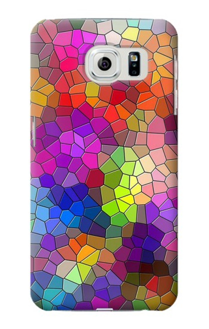 W3677 Mosaïques de briques colorées Etui Coque Housse et Flip Housse Cuir pour Samsung Galaxy S6