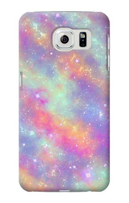 W3706 Arc-en-ciel pastel Galaxy Pink Sky Etui Coque Housse et Flip Housse Cuir pour Samsung Galaxy S6