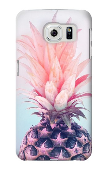 W3711 Ananas rose Etui Coque Housse et Flip Housse Cuir pour Samsung Galaxy S6