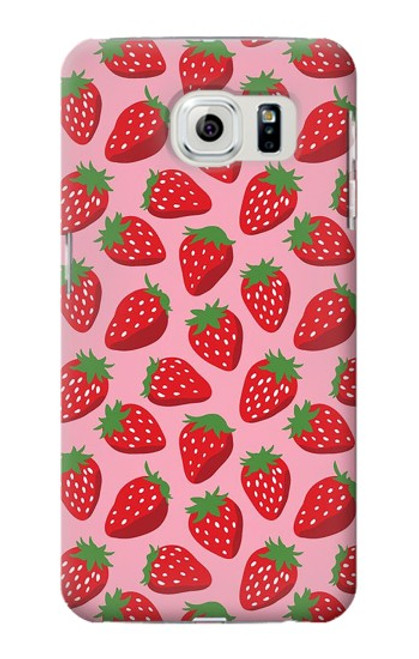 W3719 Modèle de fraise Etui Coque Housse et Flip Housse Cuir pour Samsung Galaxy S6