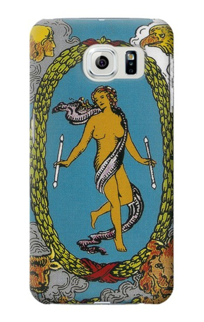 W3746 Carte de tarot le monde Etui Coque Housse et Flip Housse Cuir pour Samsung Galaxy S6