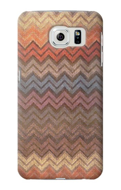 W3752 Motif de tissu en zigzag imprimé graphique Etui Coque Housse et Flip Housse Cuir pour Samsung Galaxy S6