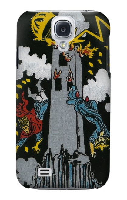 W3745 Carte de tarot la tour Etui Coque Housse et Flip Housse Cuir pour Samsung Galaxy S4